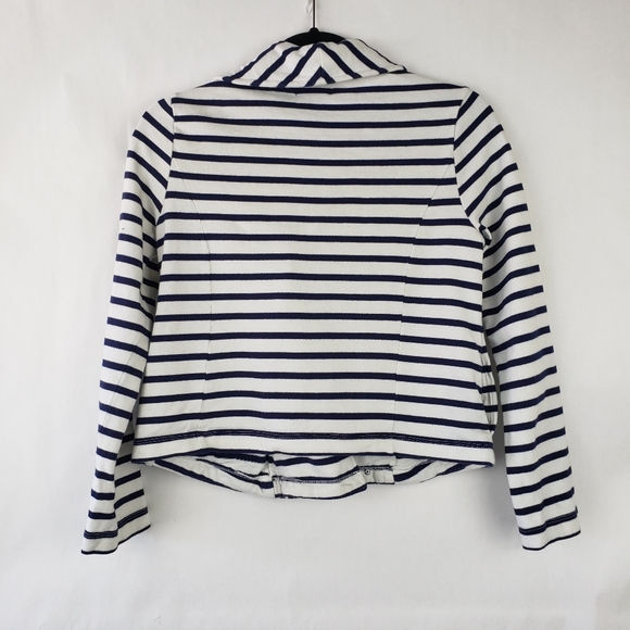 Splendid Womens Sweater zip up collar pockets Striped Size XS - Picture 5 of 6